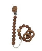 Brown Pacifier and Teether Clip