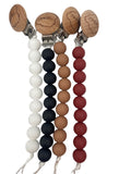 Brown Pacifier and Teether Clip