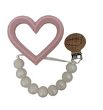 White Pearl Pacifier and Teether Clip
