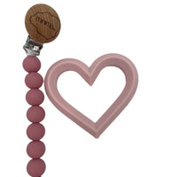 Blush Pacifier and Teether Clip